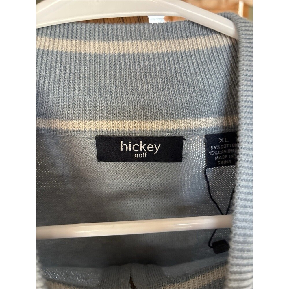 Men’s HICKEY GOLF 1/3 ZIP HENLEY LIGHT BLUE LONG SLEEVE NEW XL